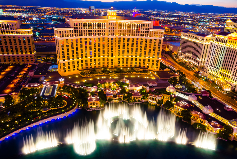 aerial view of the Bellagio Hotel & Casino in Las Vegas