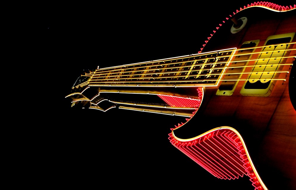 illuminated Hard Rock guitar
