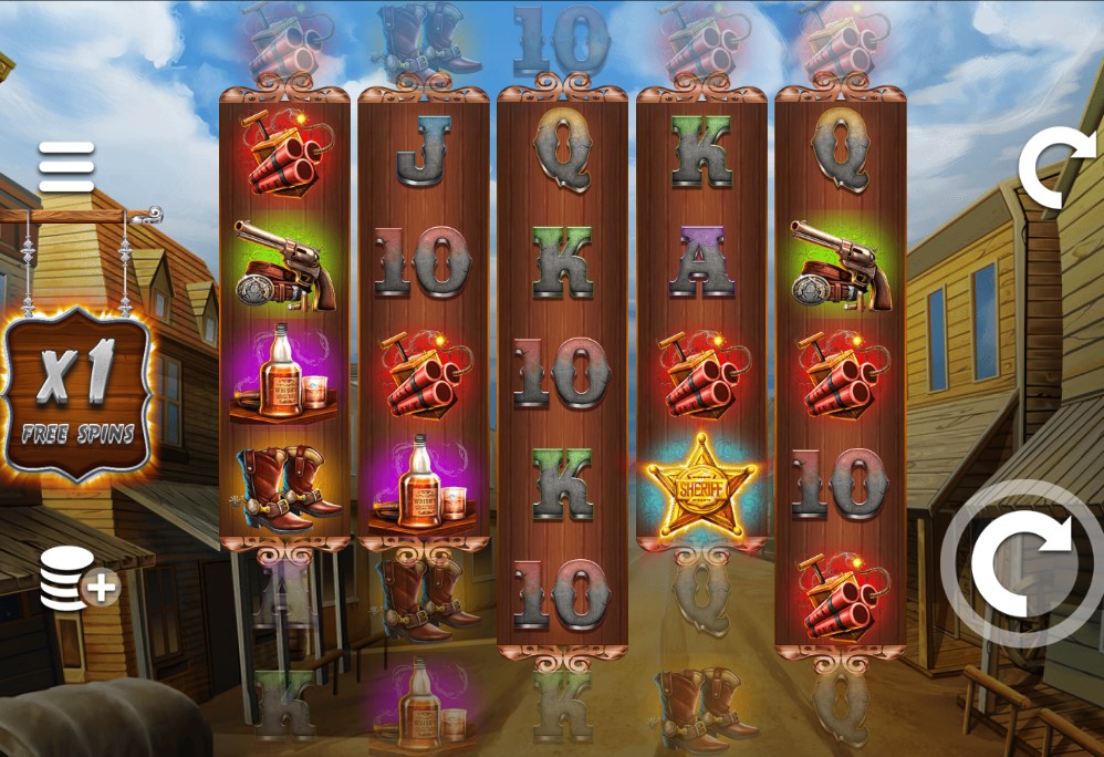 Wild West Zone slot reels by Leander Games