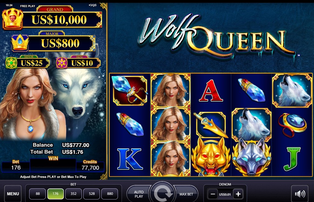 Wolf Queen slot reels by AGS