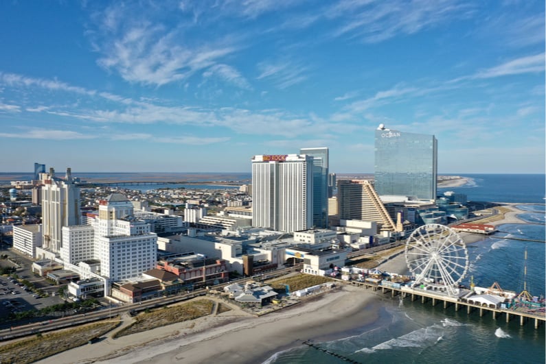 Aerial view of Atlantic City during COVID-19 pandemic