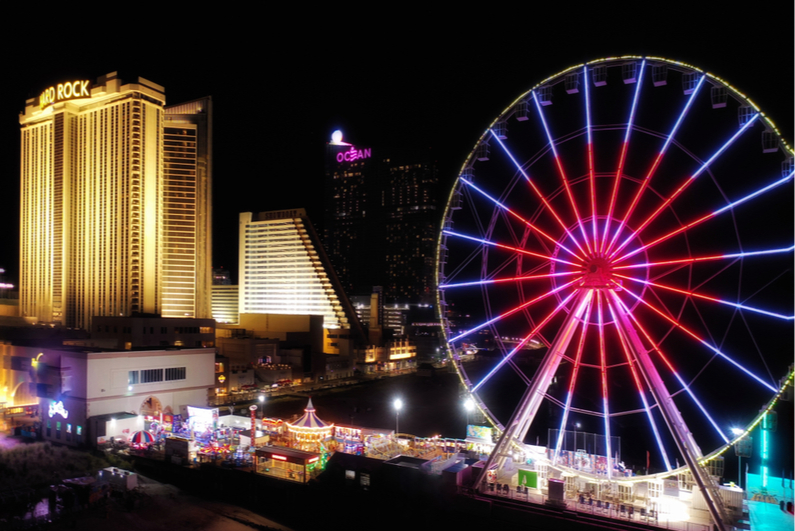 View of Atlantic City at night