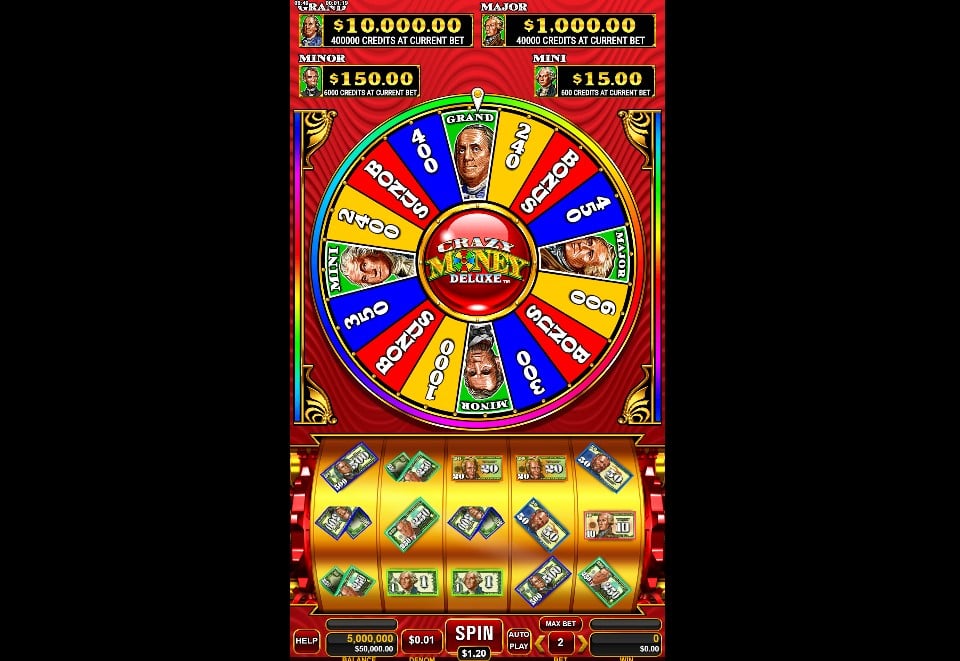 Crazy Money Deluxe slot reels by Incredible Technologies