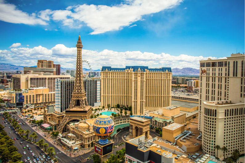 Aerial view of Las Vegas Strip