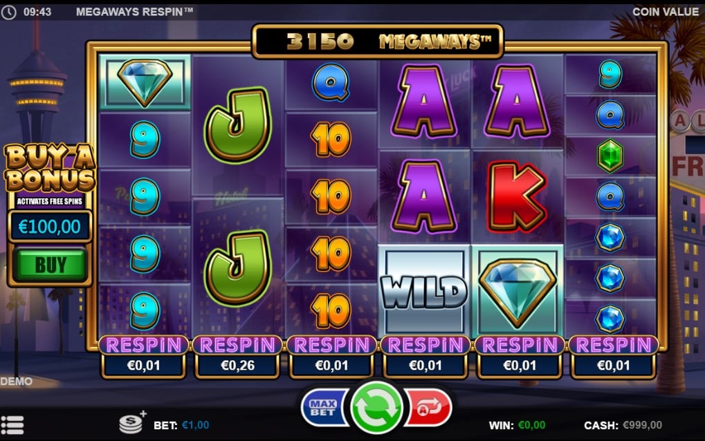 Megaways Respin slot reels by Games Inc.