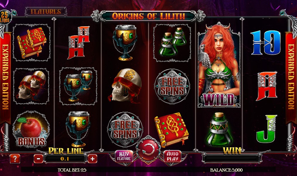 Origins of Lilith Expanded Edition slot reels by Spinomenal