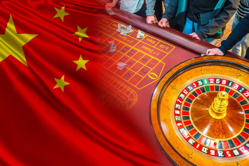 Roulette wheel and Chinese flag