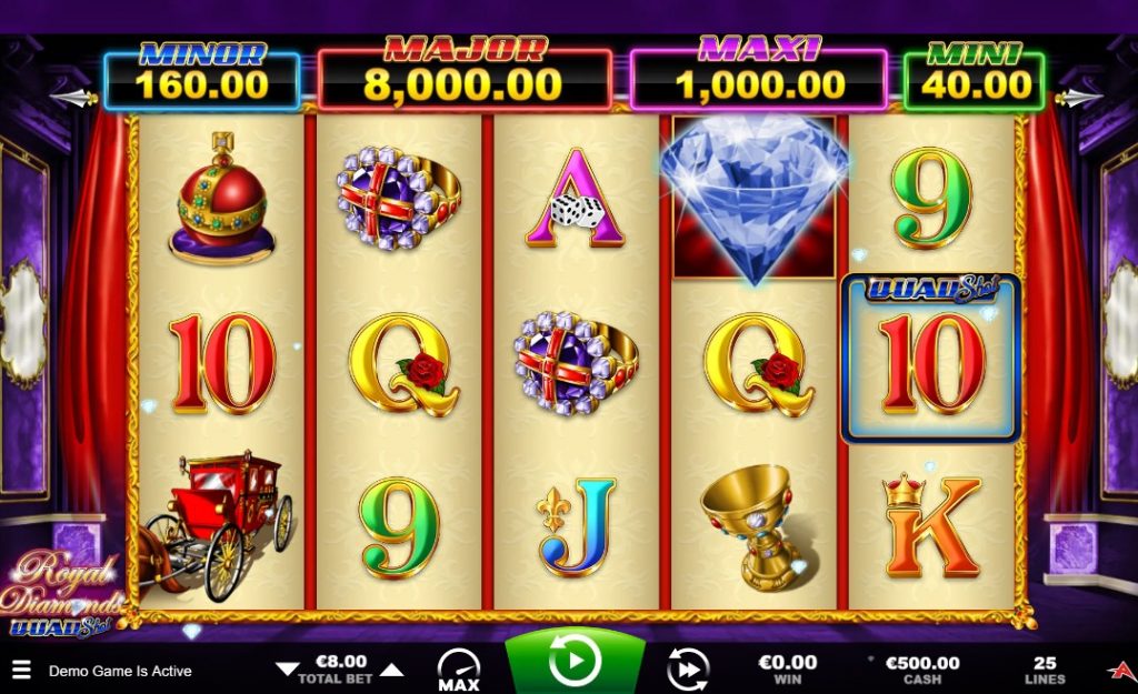 Royal Diamonds slot reels by Ainsworth