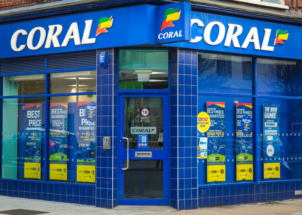 facade of a Coral betting shop in the UK