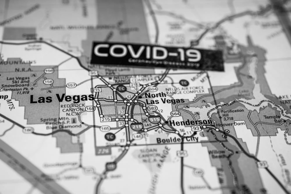 map of Vegas under COVID-19 shutdown