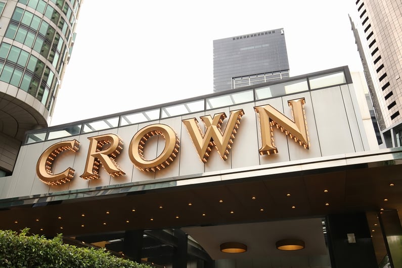 Crown Melbourne casino sign