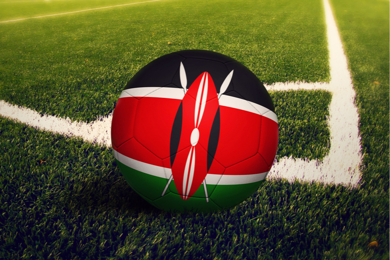 Soccer ball painted like Kenyan flag