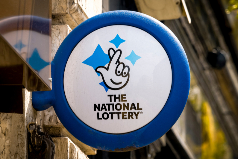 UK National Lottery sign