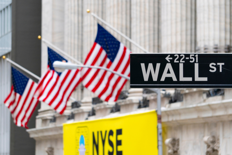 Wall Street sign near NYSE