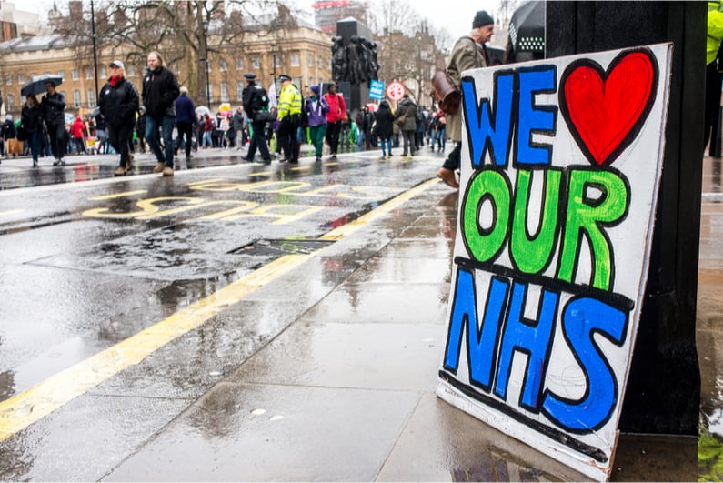 "We Love Our NHS" sign