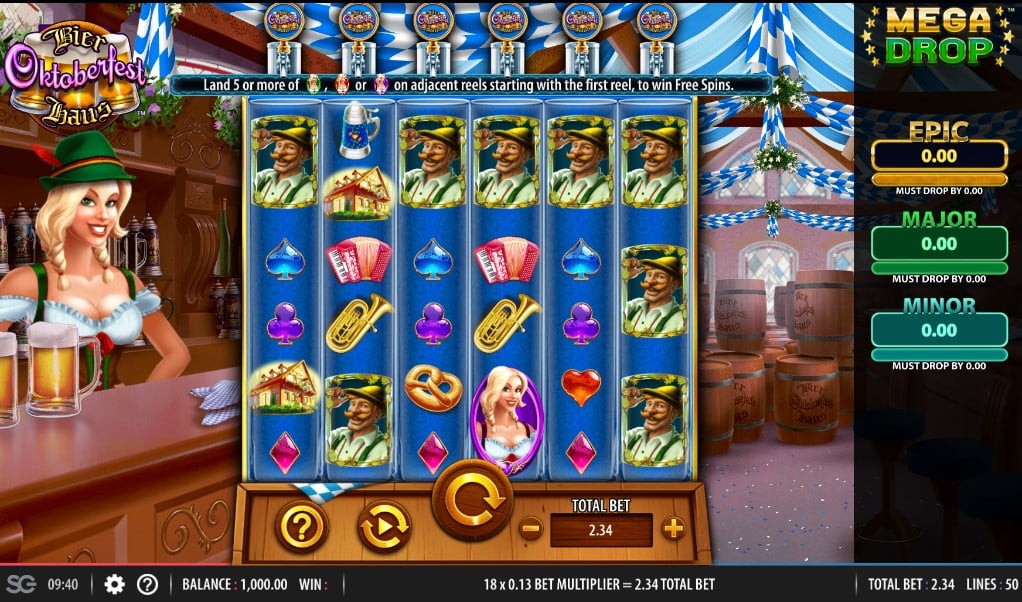 Bier Haus Oktoberfest slot reels by Shuffle Master