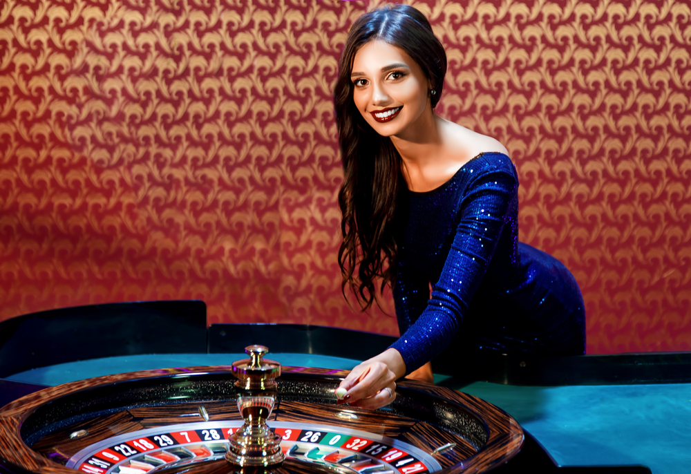 female roulette dealer