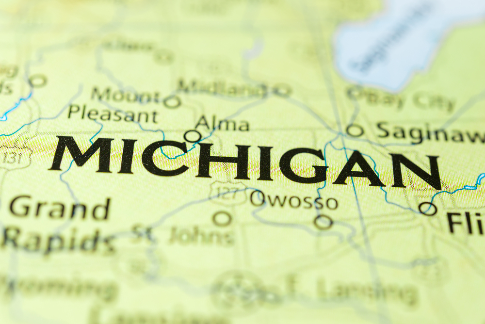 Michigan state on map