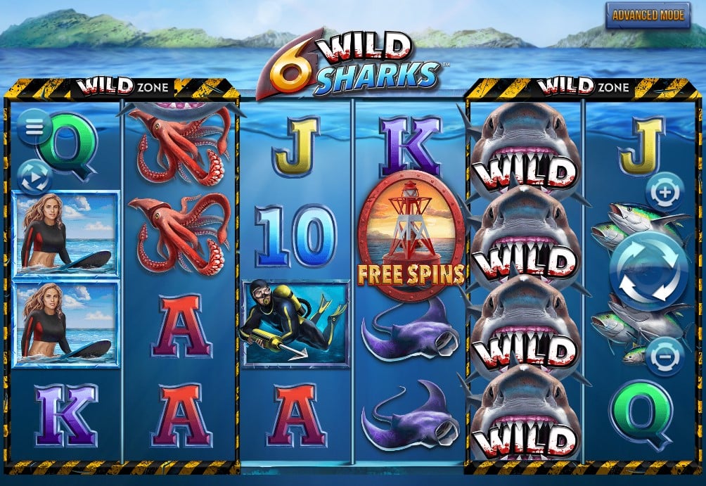 6 Wild Sharks slot reels by 4ThePlayer