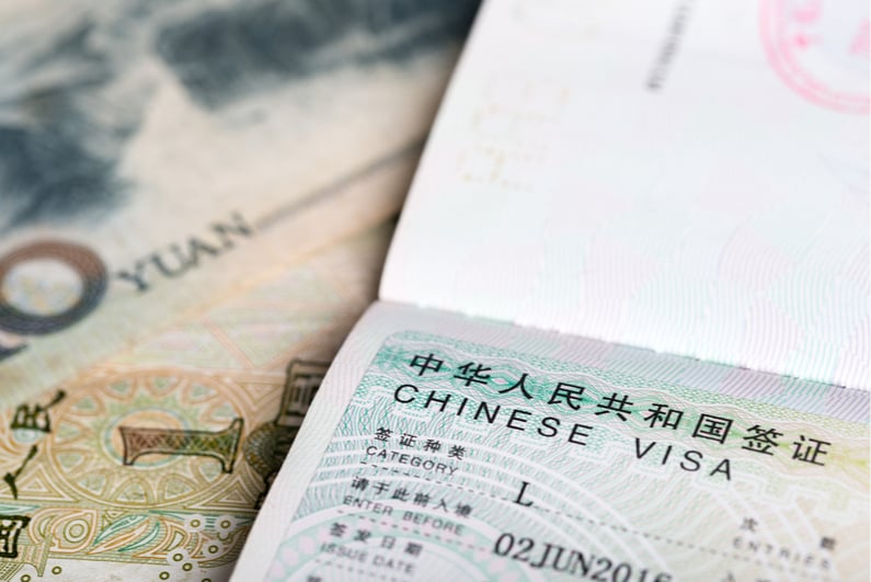 Chinese visa and currency