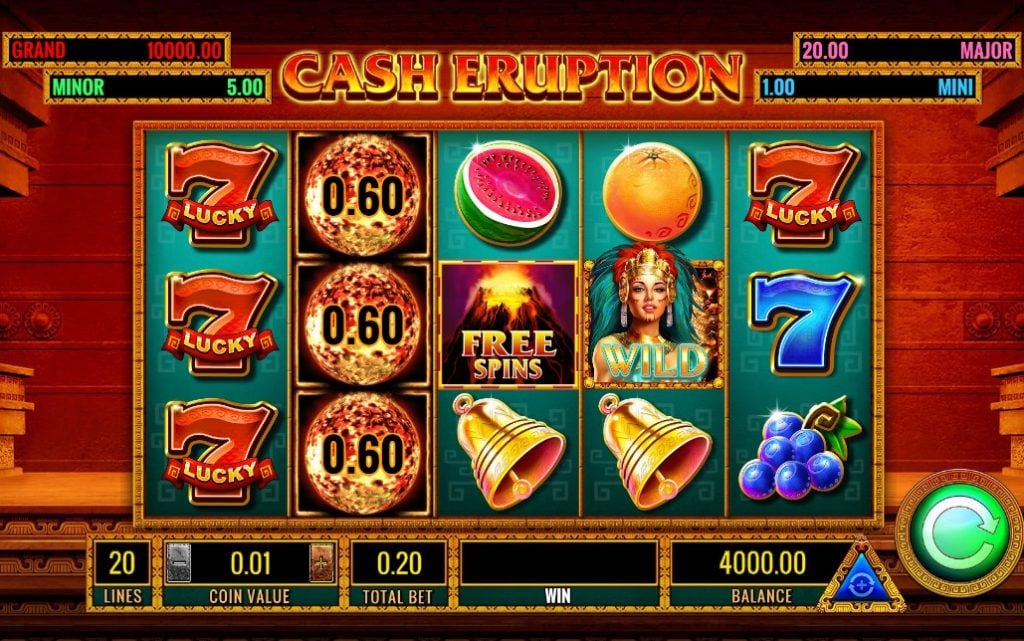 Cash Eruption slot reels by IGT