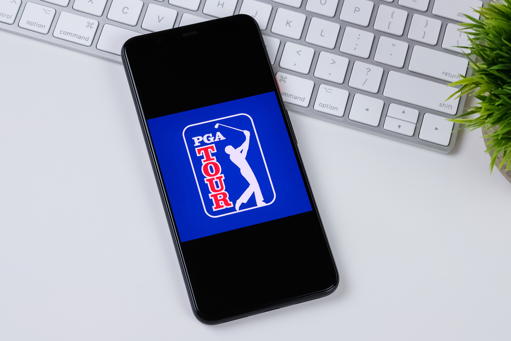 PGA Tour logo on smartphone screen
