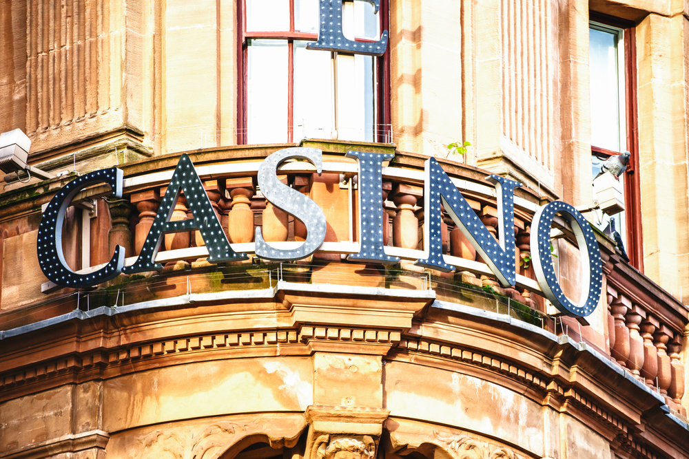 London building sporting casino sign on facade