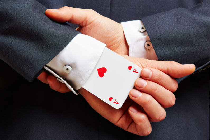 Ace up a businessman's sleeve