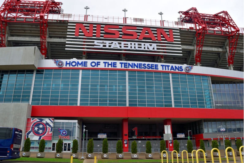 Nissan Stadium, home of the Tennessee Titans
