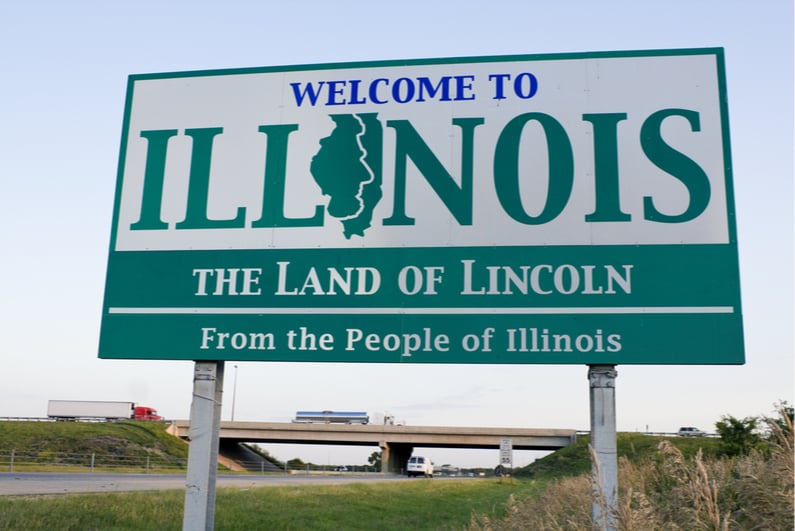Welcome to Illinois highway sign