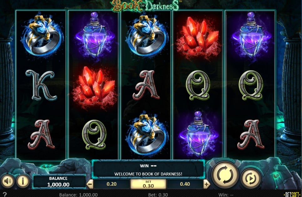 Book of Darkness slot reels by BetSoft