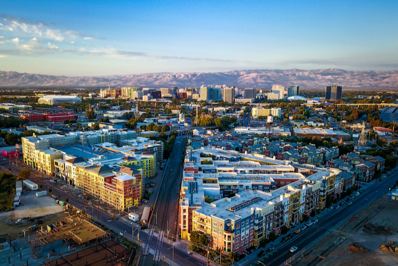 aerial view of downtown San Jose, California