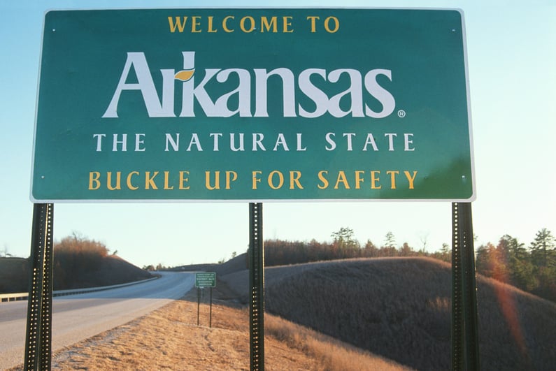 Welcome to Arkansas sign