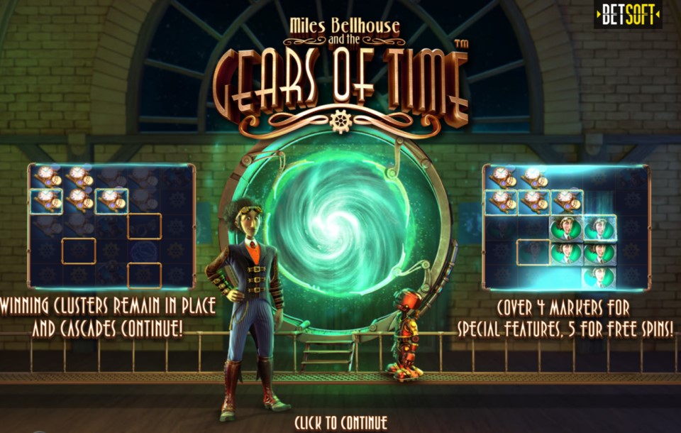 Miles Bellhouse and the Gears of Time slot title by Betsoft