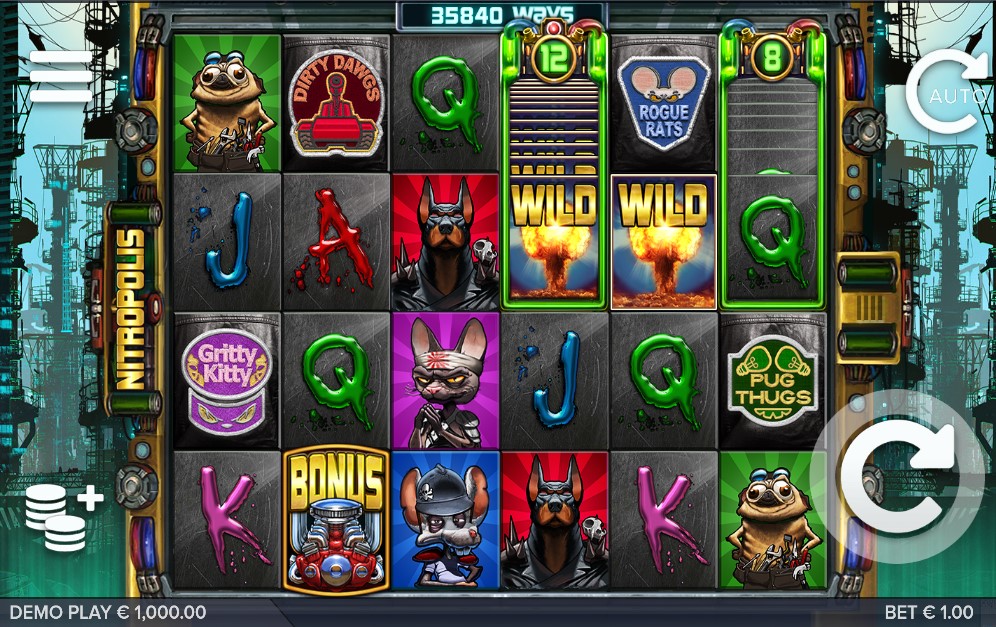 Nitropolis slot reels by ELK Studios