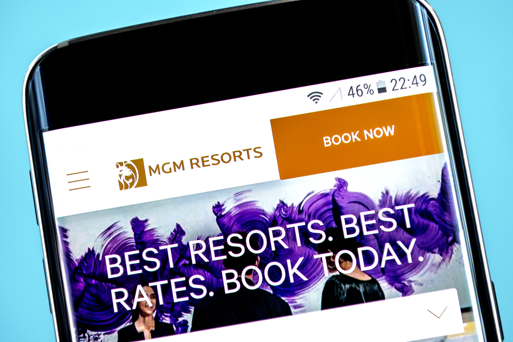 MGM Resorts website viewed on smartphone