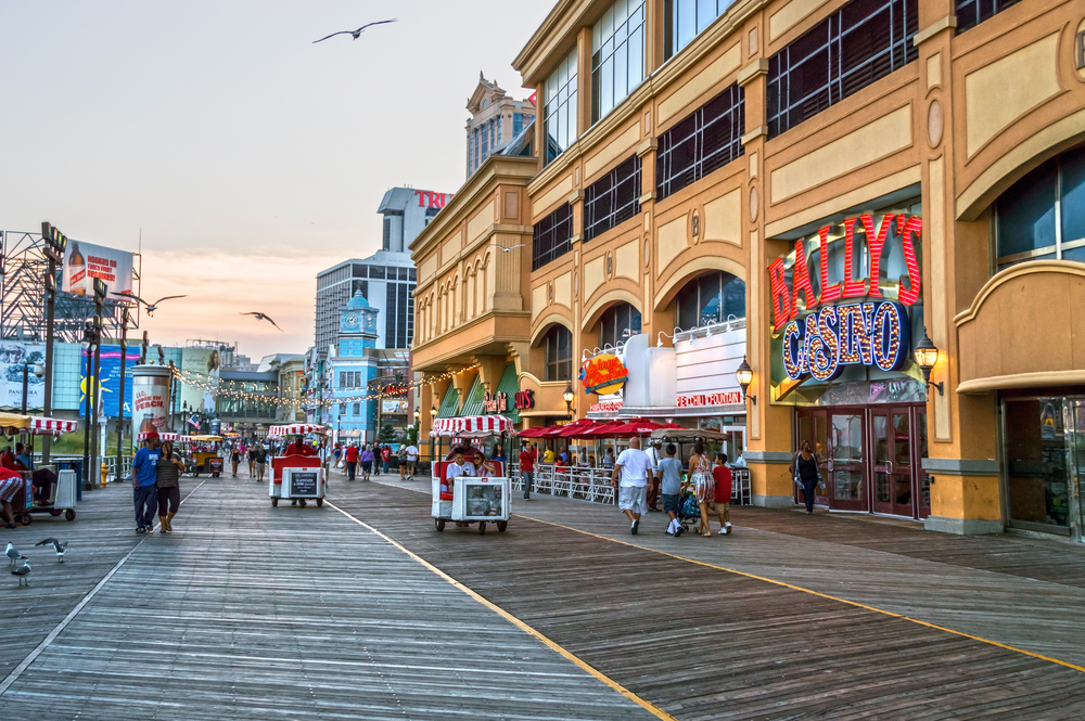 Bally's Casino facade in Atlantic City, New Jersey