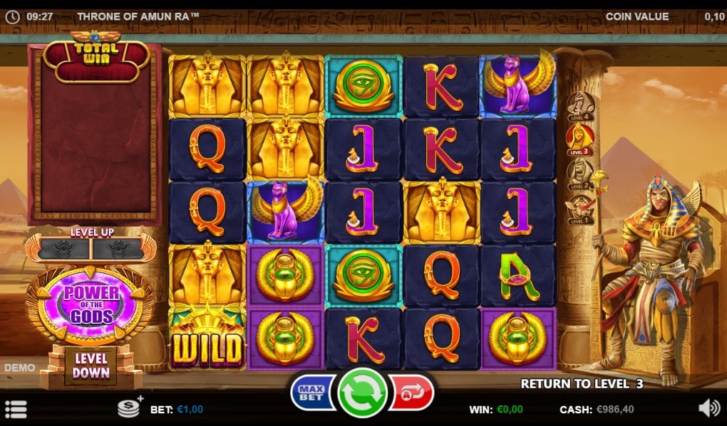 Throne of Amun-Ra slot reels by Games Inc.