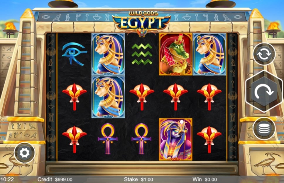 Wild Gods of Egypt slot reels by Live 5 Gaming
