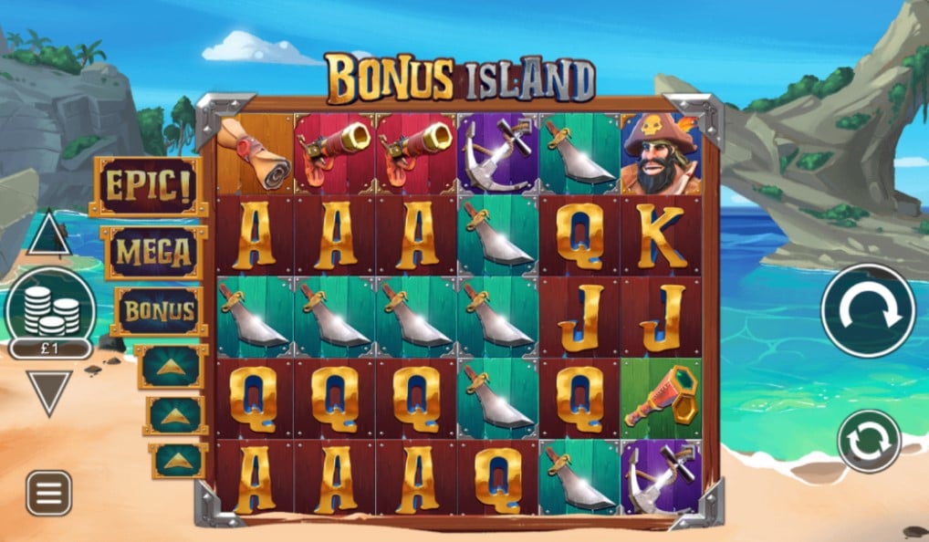 Bonus Island slot reels by Inspired Gaming