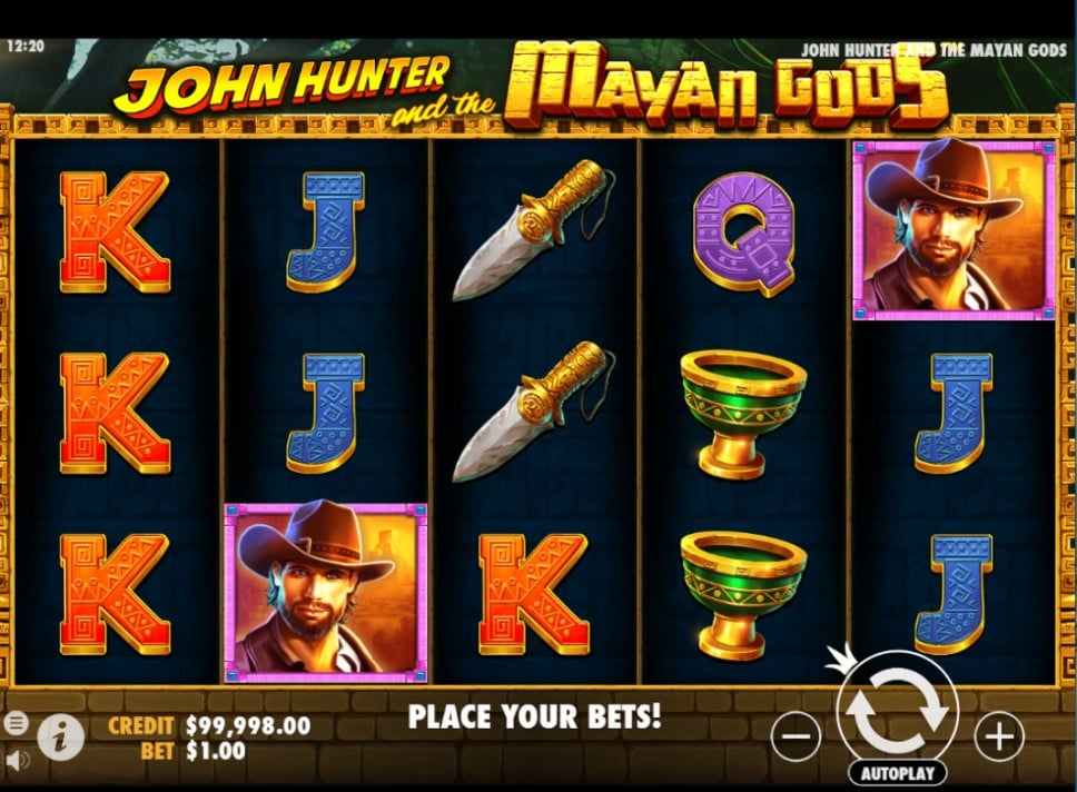 John Hunter and the Mayan Gods slot reels by Pragmatic Play