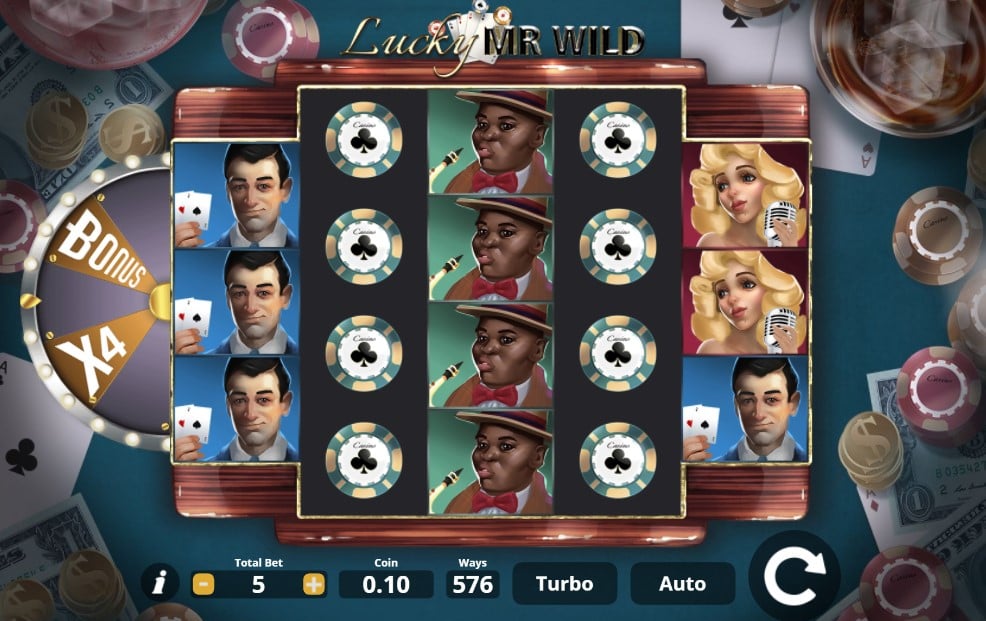 Lucky Mr Wild slot reels by Lady Luck Games