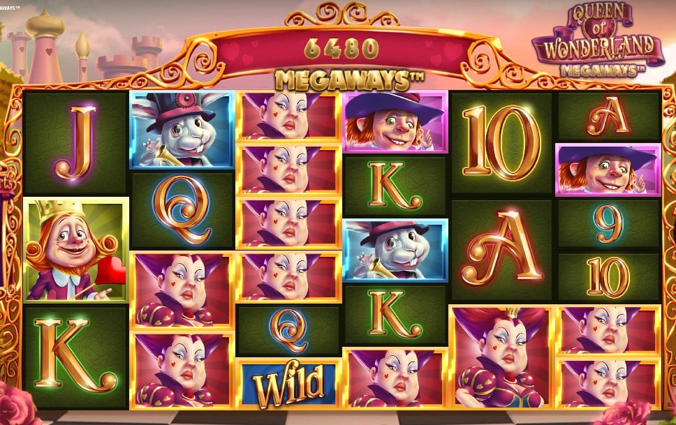 Queen of Wonderland Megaways slot reels by iSoftBet