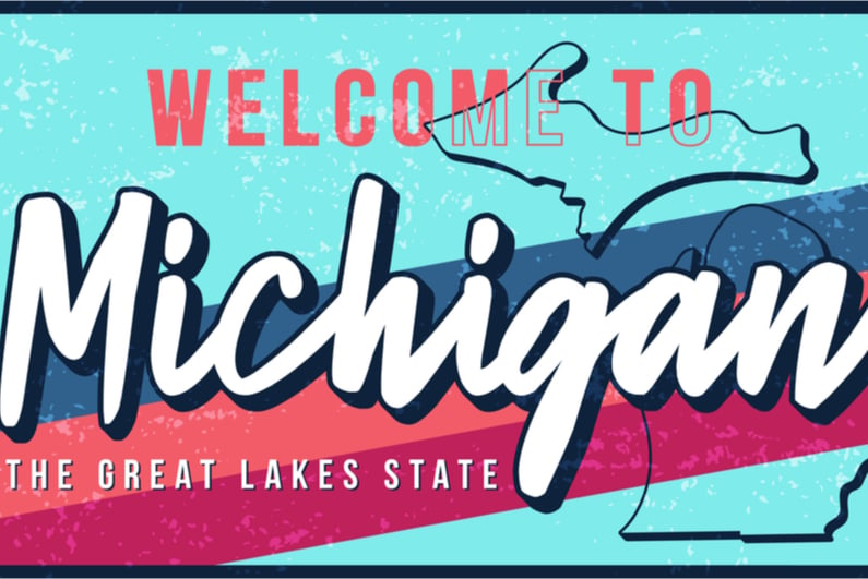 Welcome to Michigan sign art