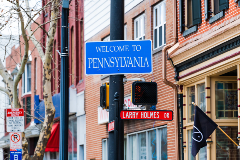 Welcome to Pennsylvania street sign