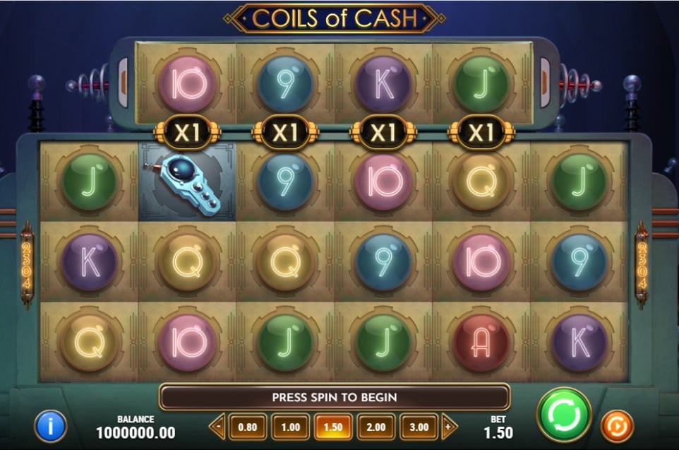 Coils of Cash slot reels by Play'n GO