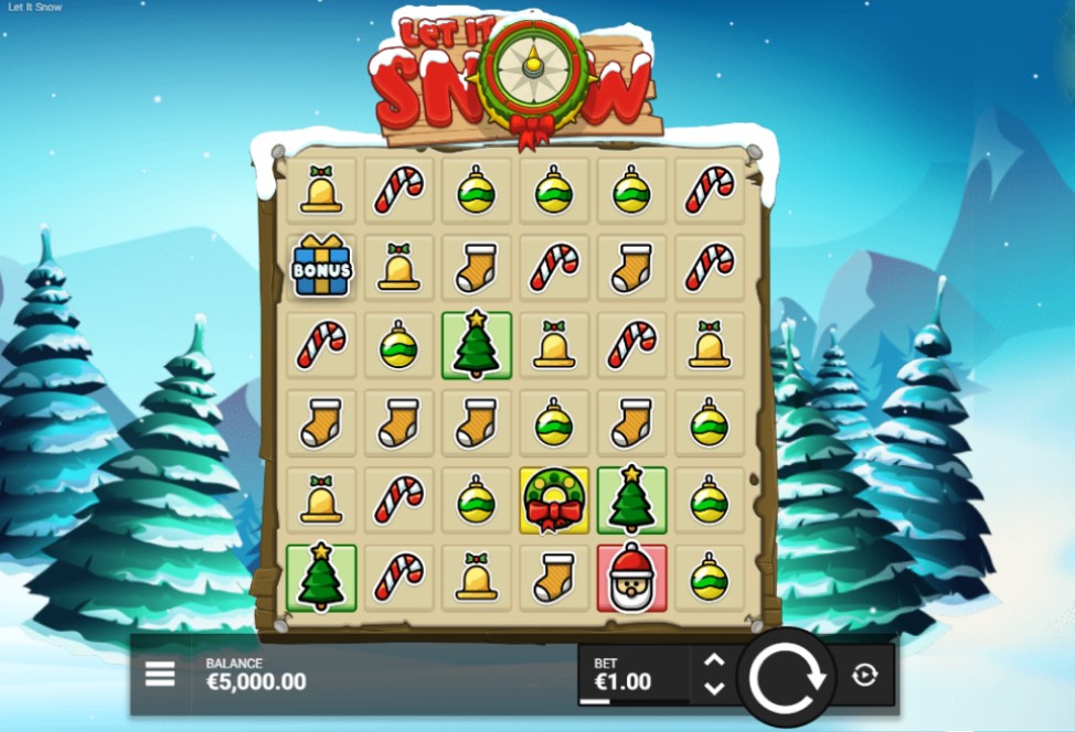 Let It Snow slot reels by Hacksaw Gaming