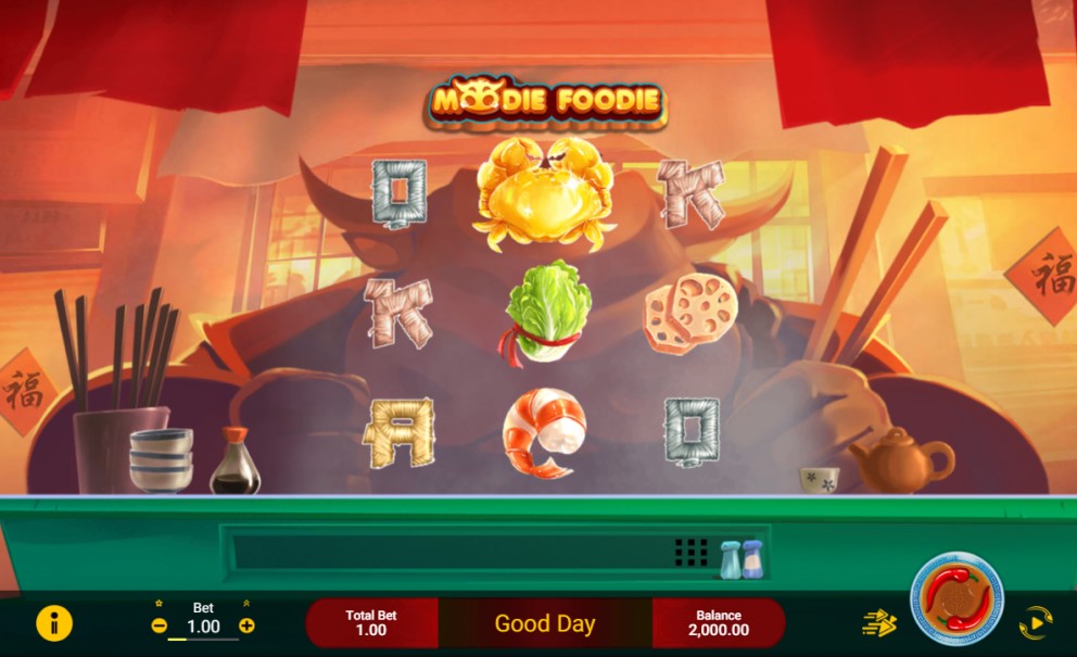 Moodie Foodie slot reels by Spadegaming