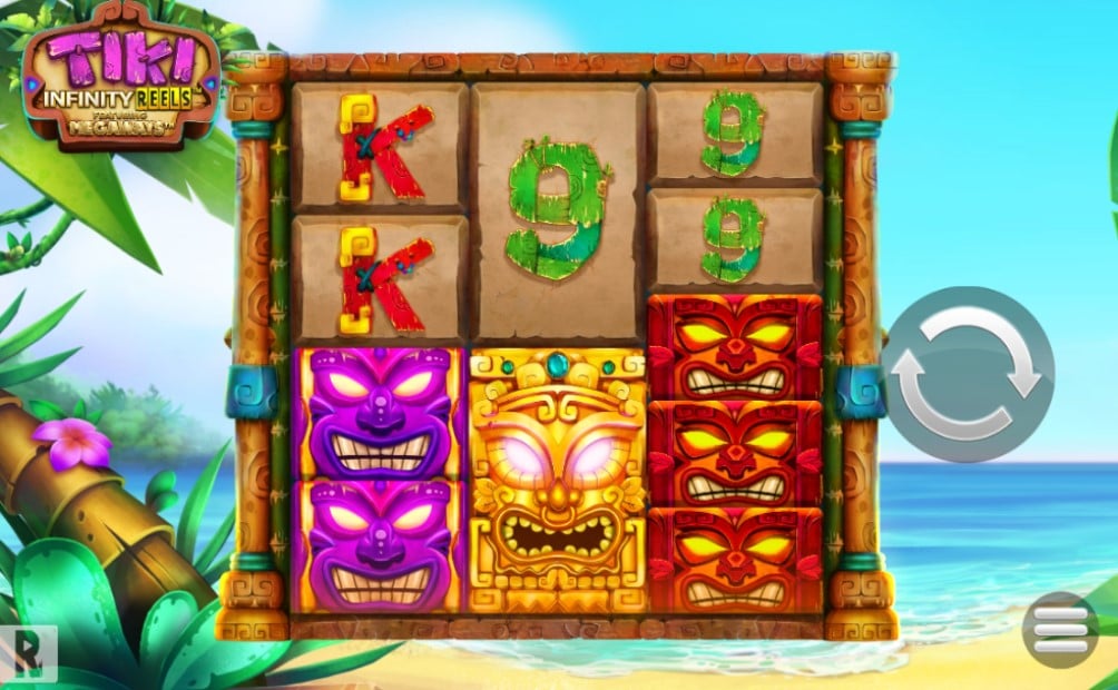 Tiki Infinity Reels Megaways slot reels by ReelPlay