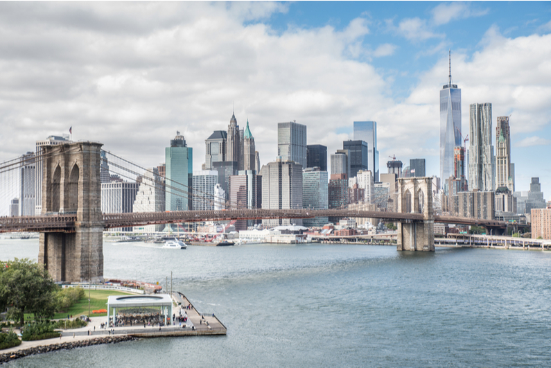 Brooklyn Bridge and NYC skyline